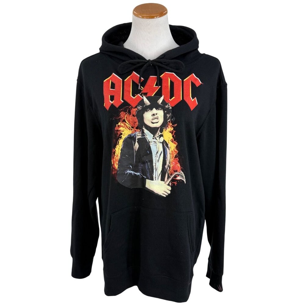 AC/DC Angus Young Graphic Hoodie Sweater Rock Band Merch Streetwear Unisex Lg - Picture 2 of 16